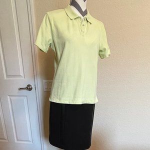Talbot's Womens Lime Green Stretch short sleeved Polo Shirt size M